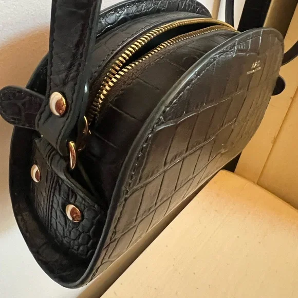 A.P.C. Black Croc-Embossed Crossbody Bag - Picture 10 of 14